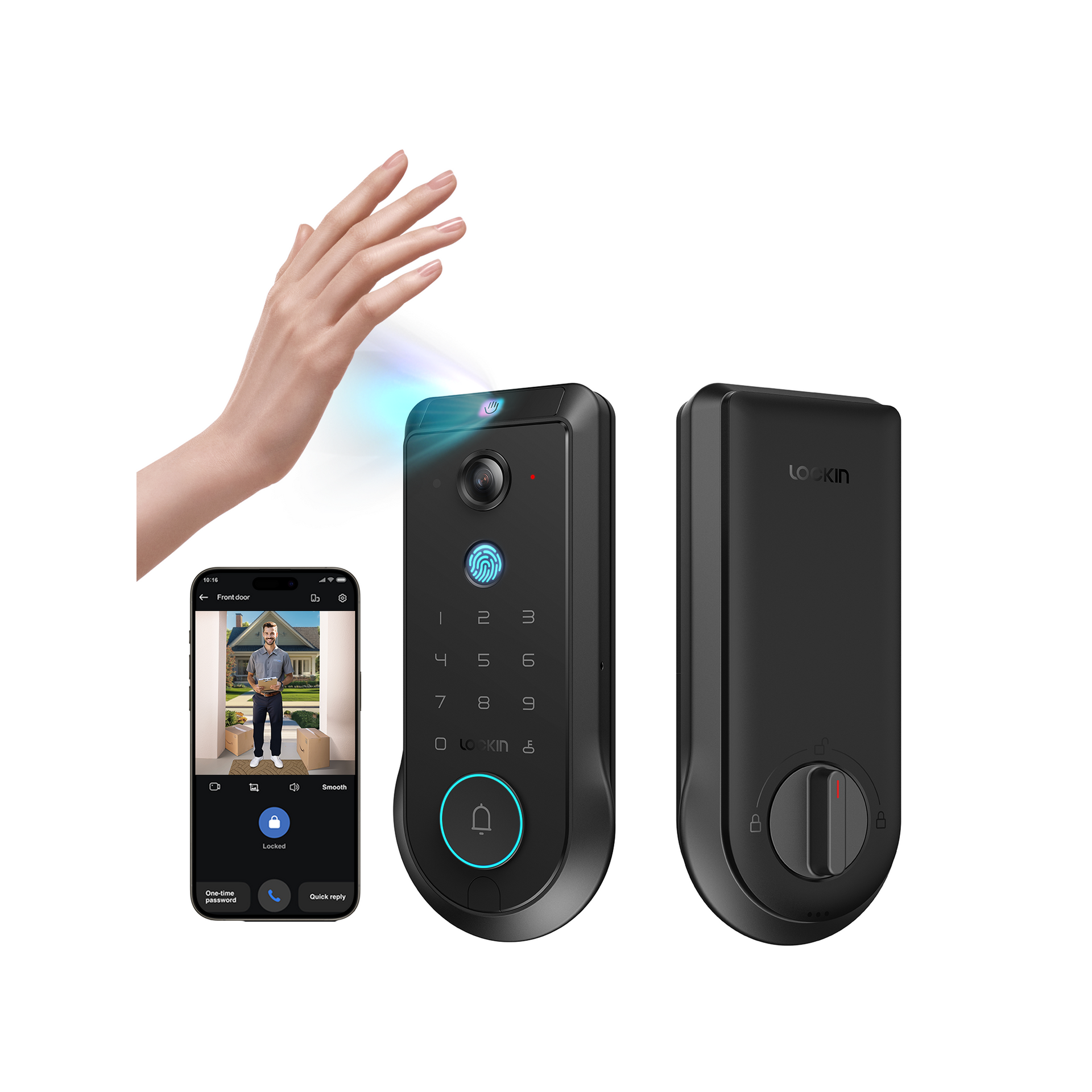 Veno Pro Palm Vein Recognition Video Smart Lock + Solar Panel